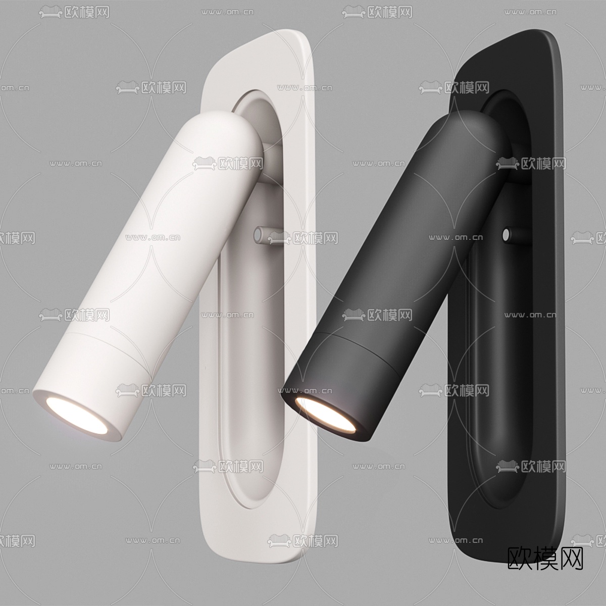 现代壁装嵌墙射灯3d模型