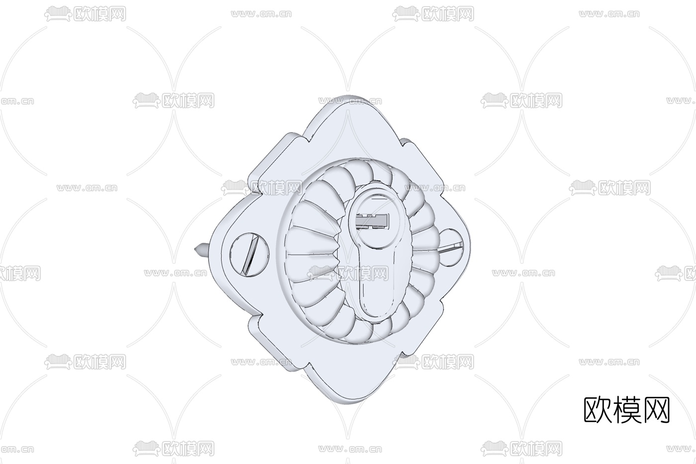 欧式雕花门锁免费su模型下载