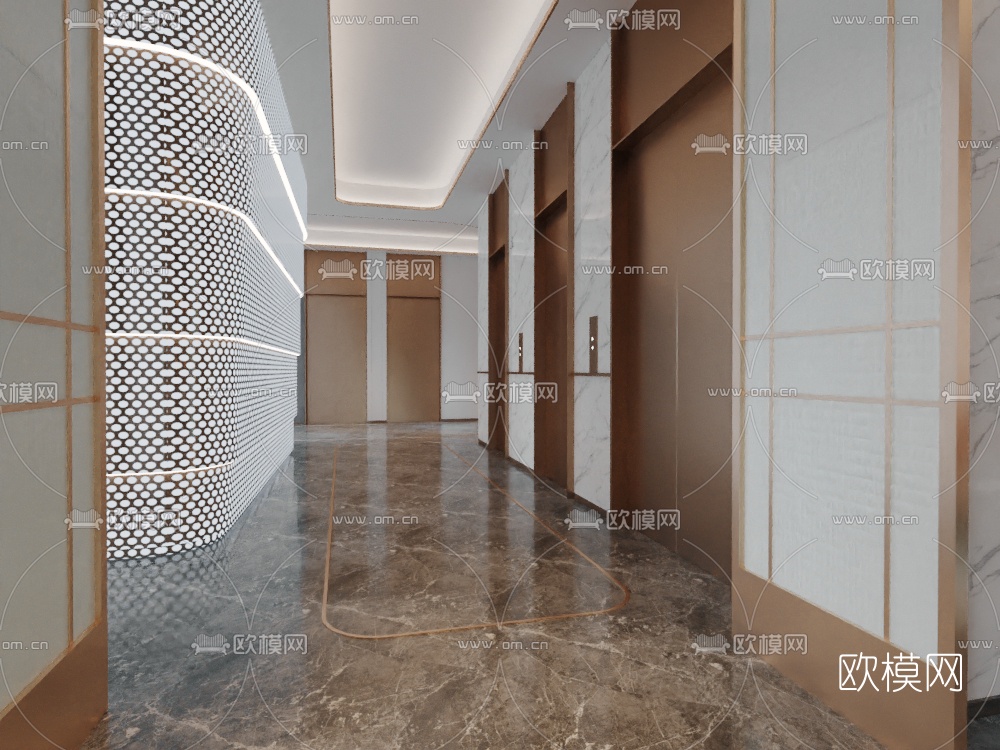 现代酒店大堂前厅免费3d模型