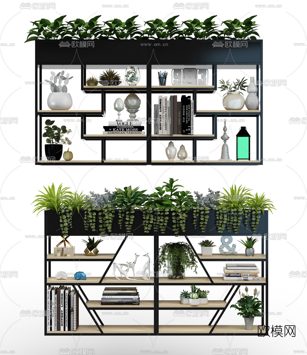 工业风铁艺装饰架3d模型下载