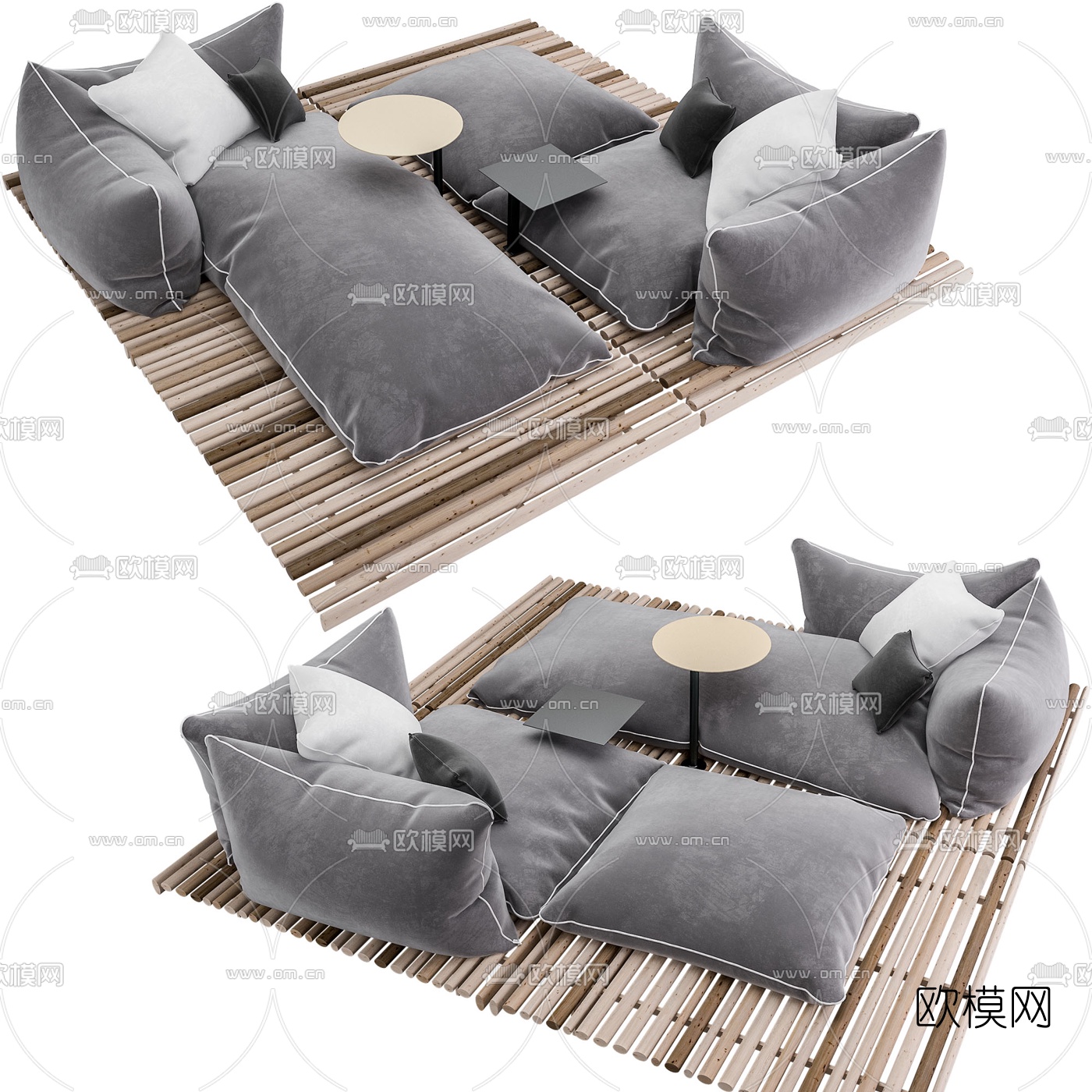 日式休闲沙发3d模型下载