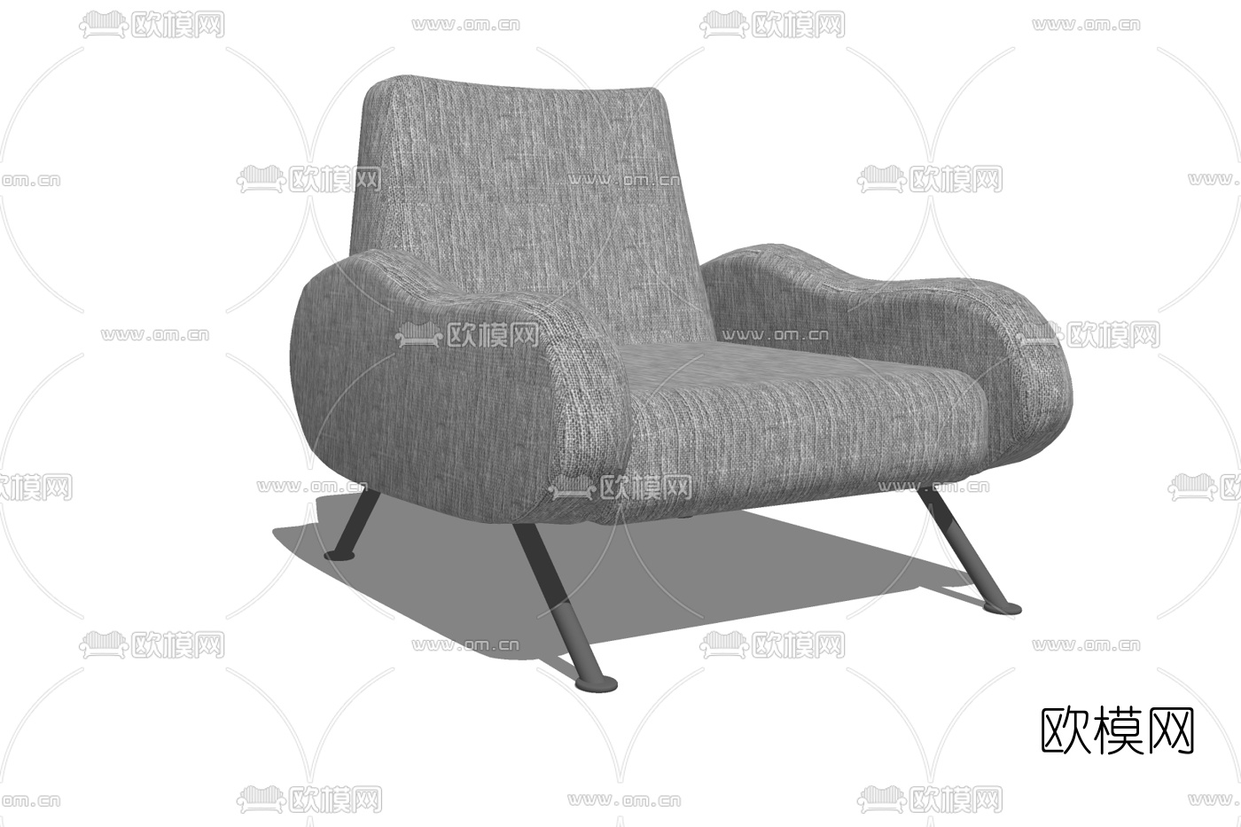 现代布艺休闲椅免费su模型下载