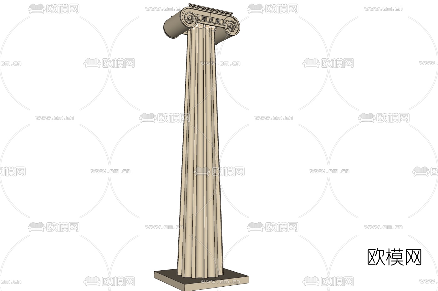 欧式石膏罗马柱免费su模型下载