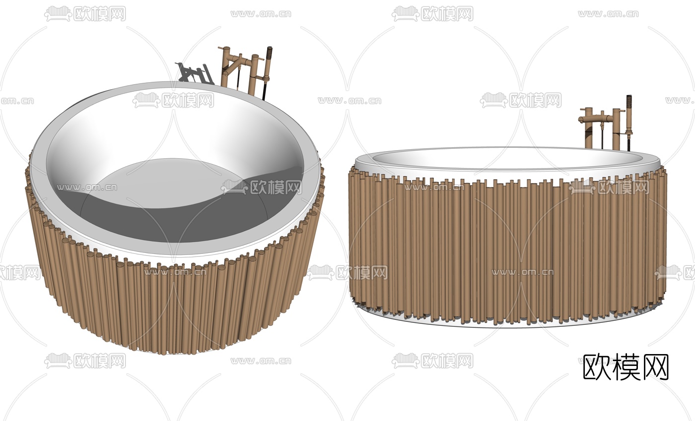 现代按摩浴缸su模型下载