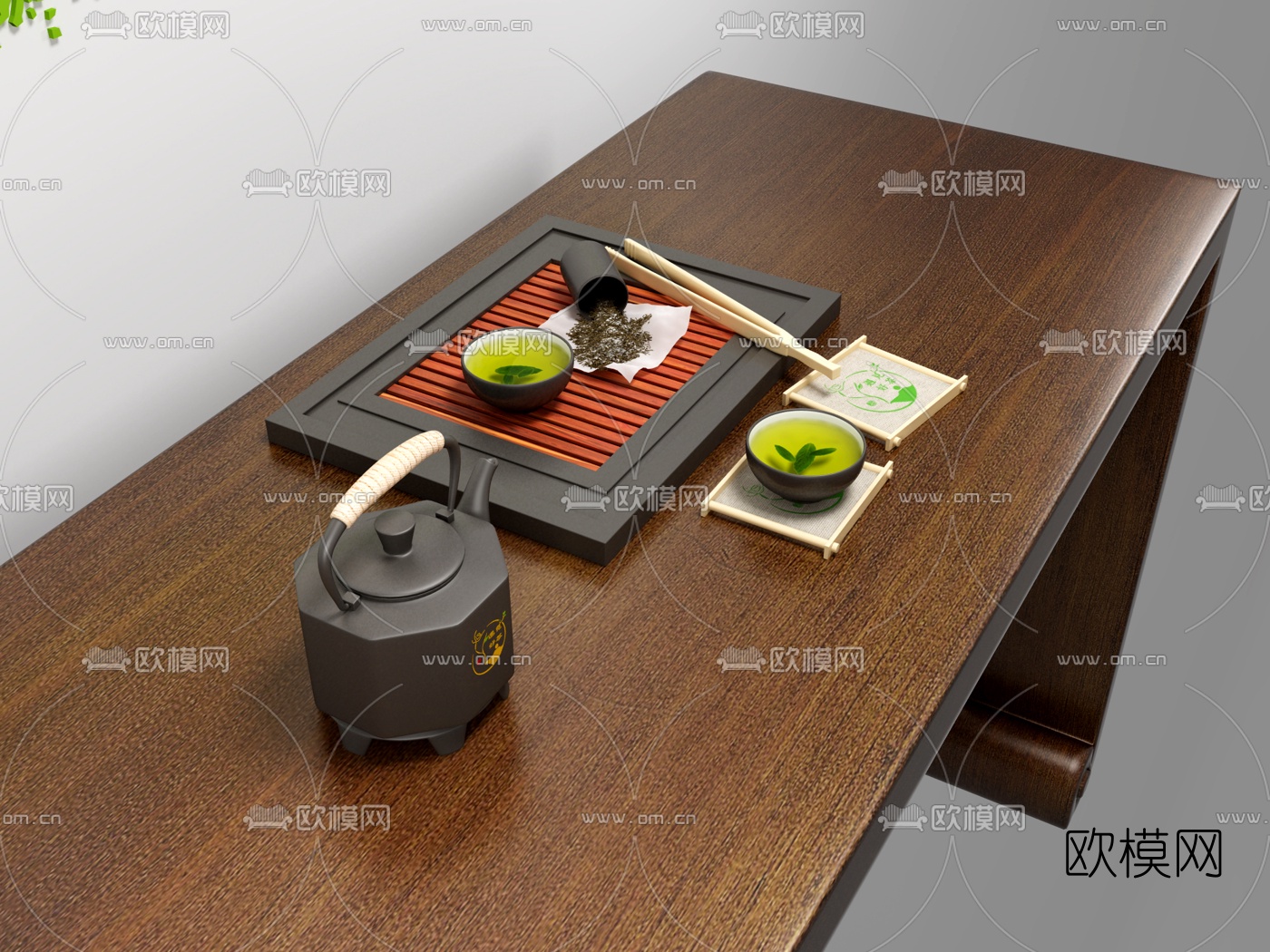 新中式茶具3d模型