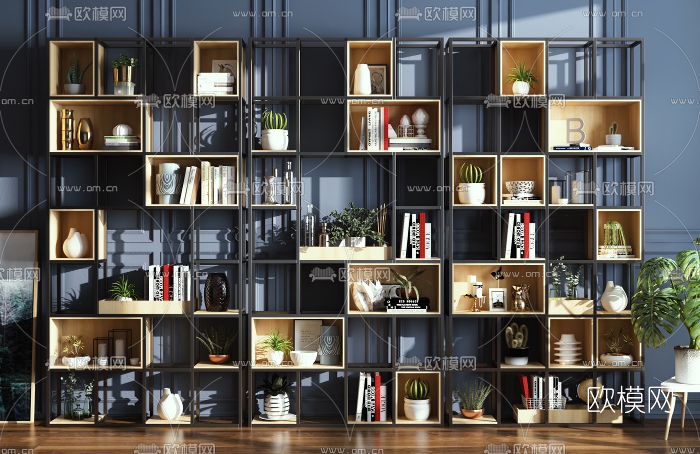 工业风铁艺装饰柜3d模型下载