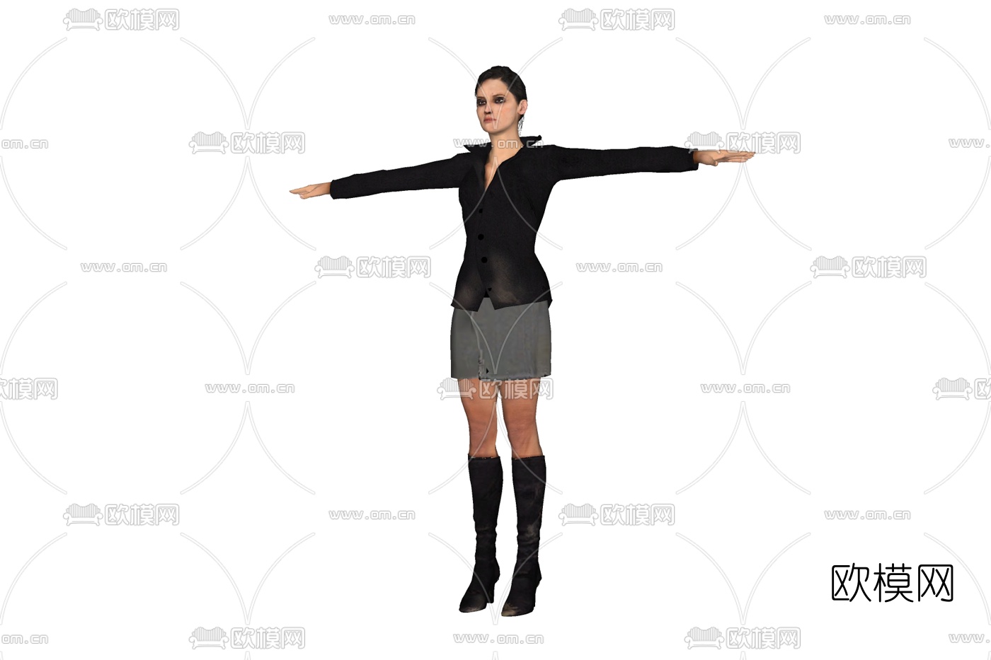 现代站姿女人免费su模型下载