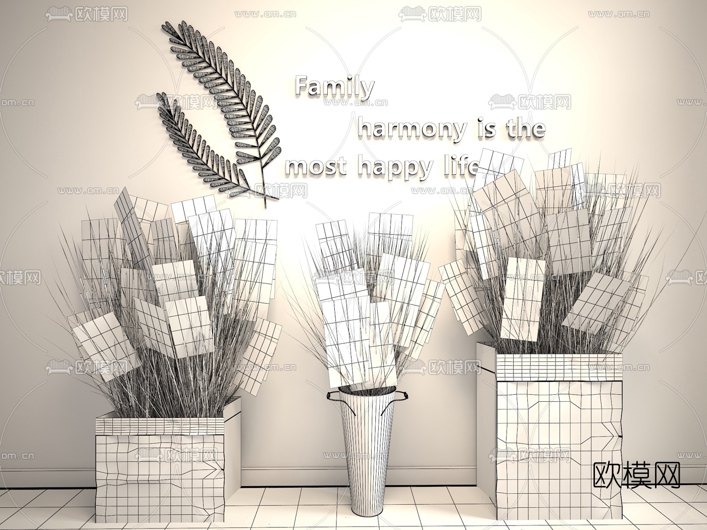 北欧绿植盆栽3d模型