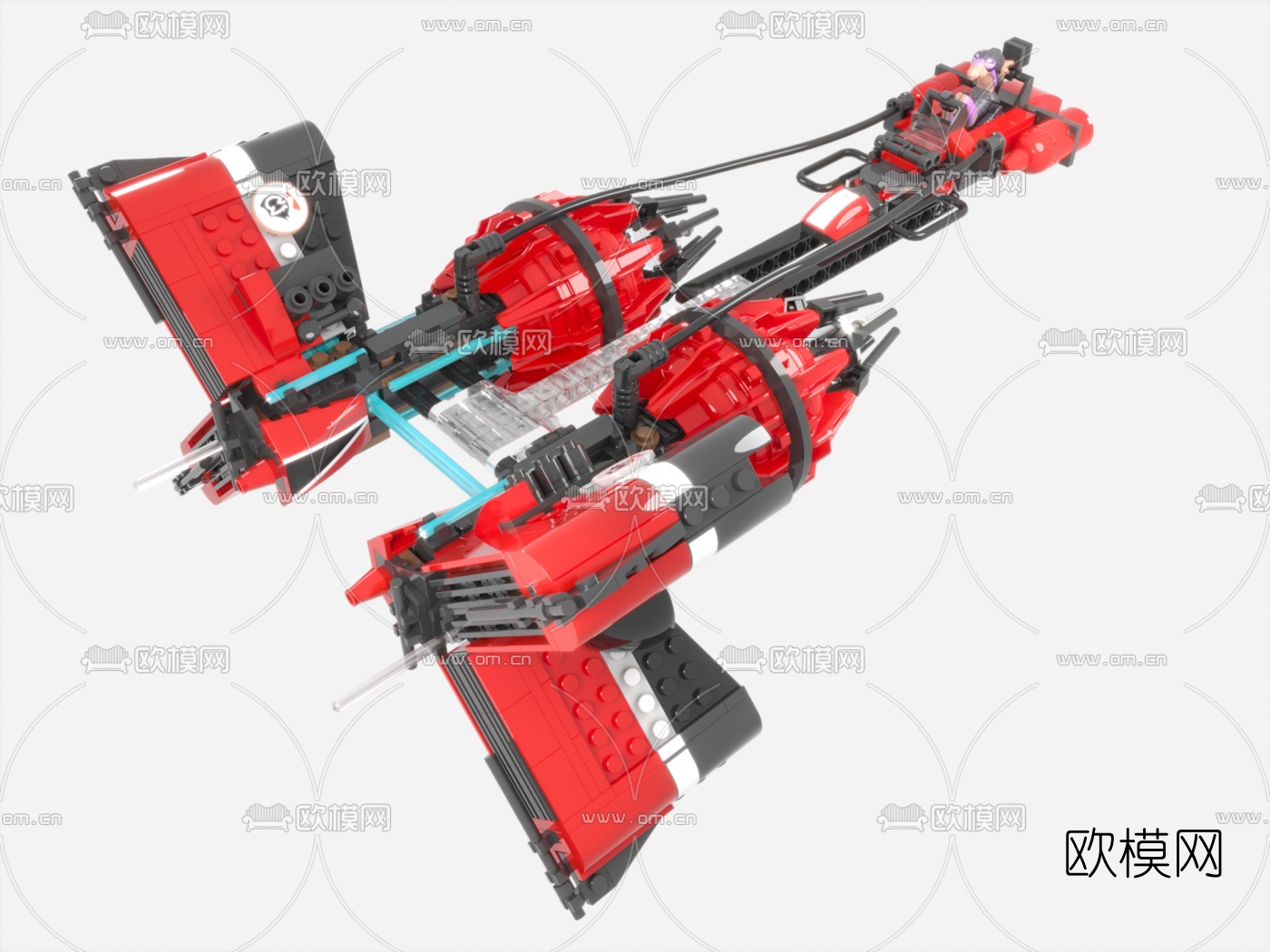 现代宇宙飞船玩具3d模型下载（渲染图2）