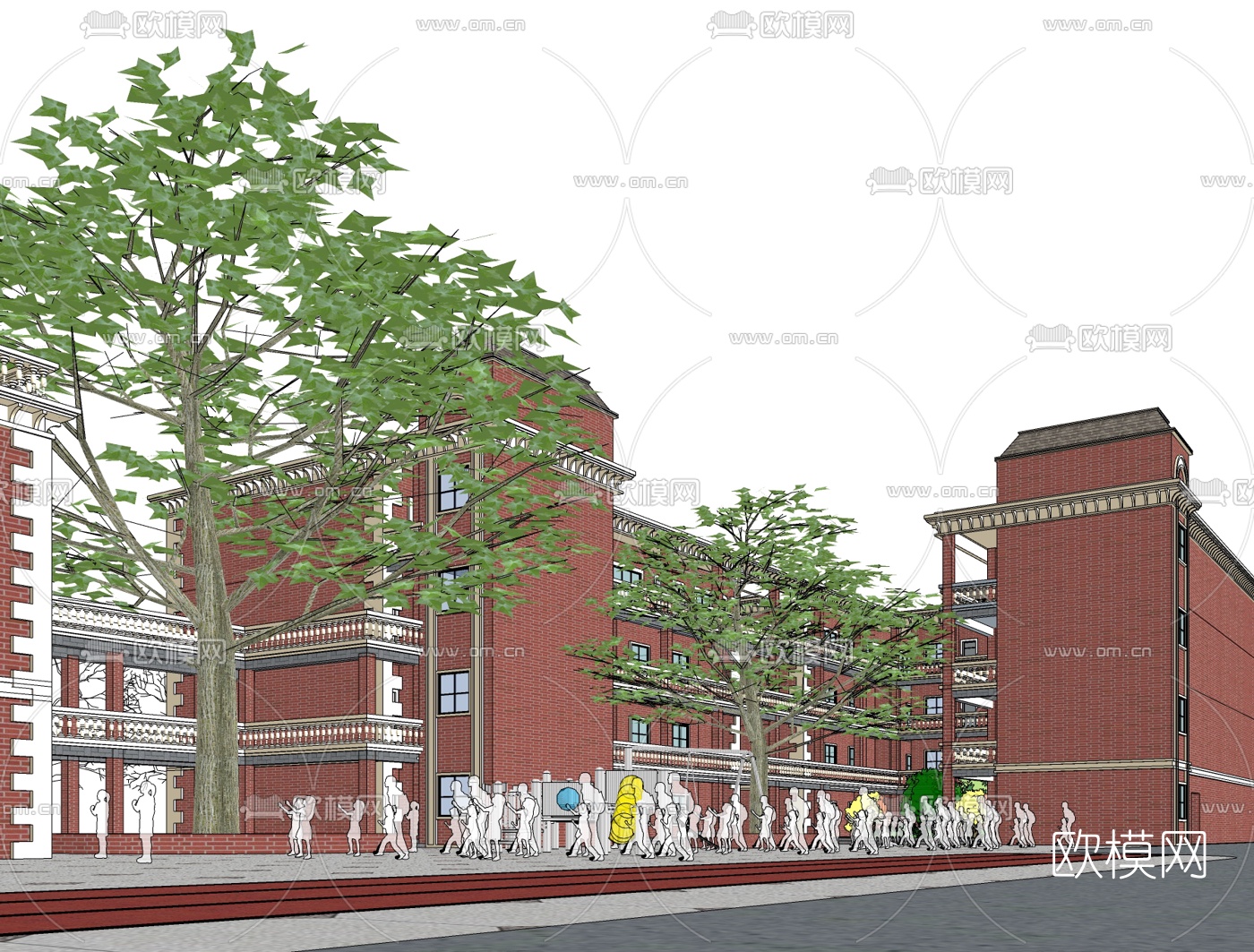 欧式幼儿园免费su模型下载（渲染图1）