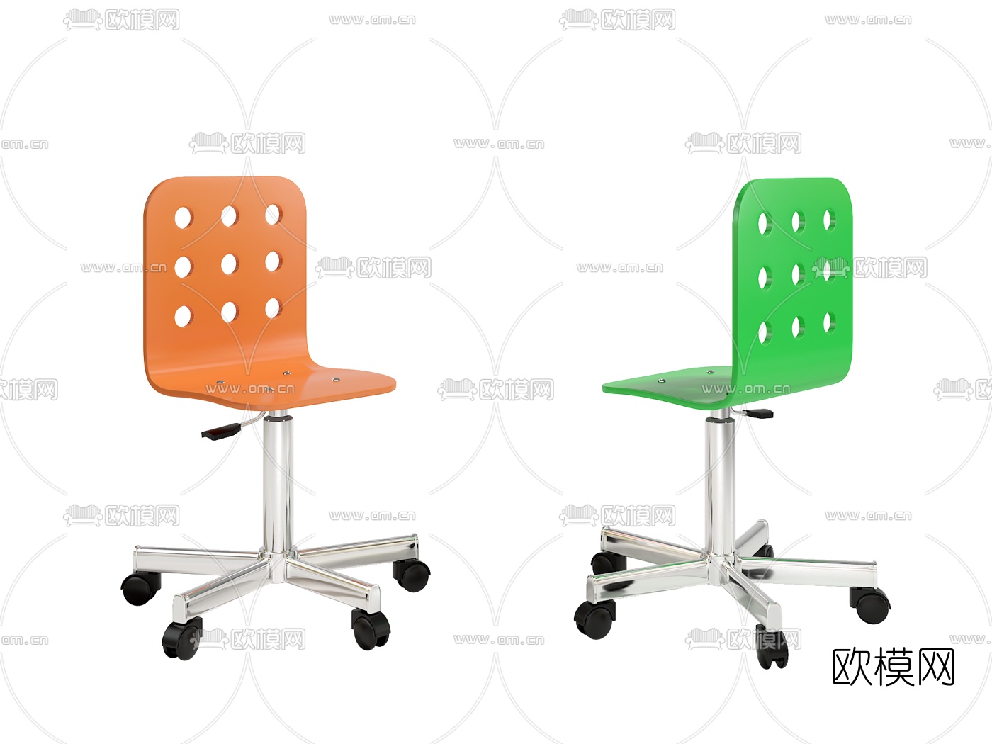 现代彩色儿童椅3d模型下载（渲染图3）