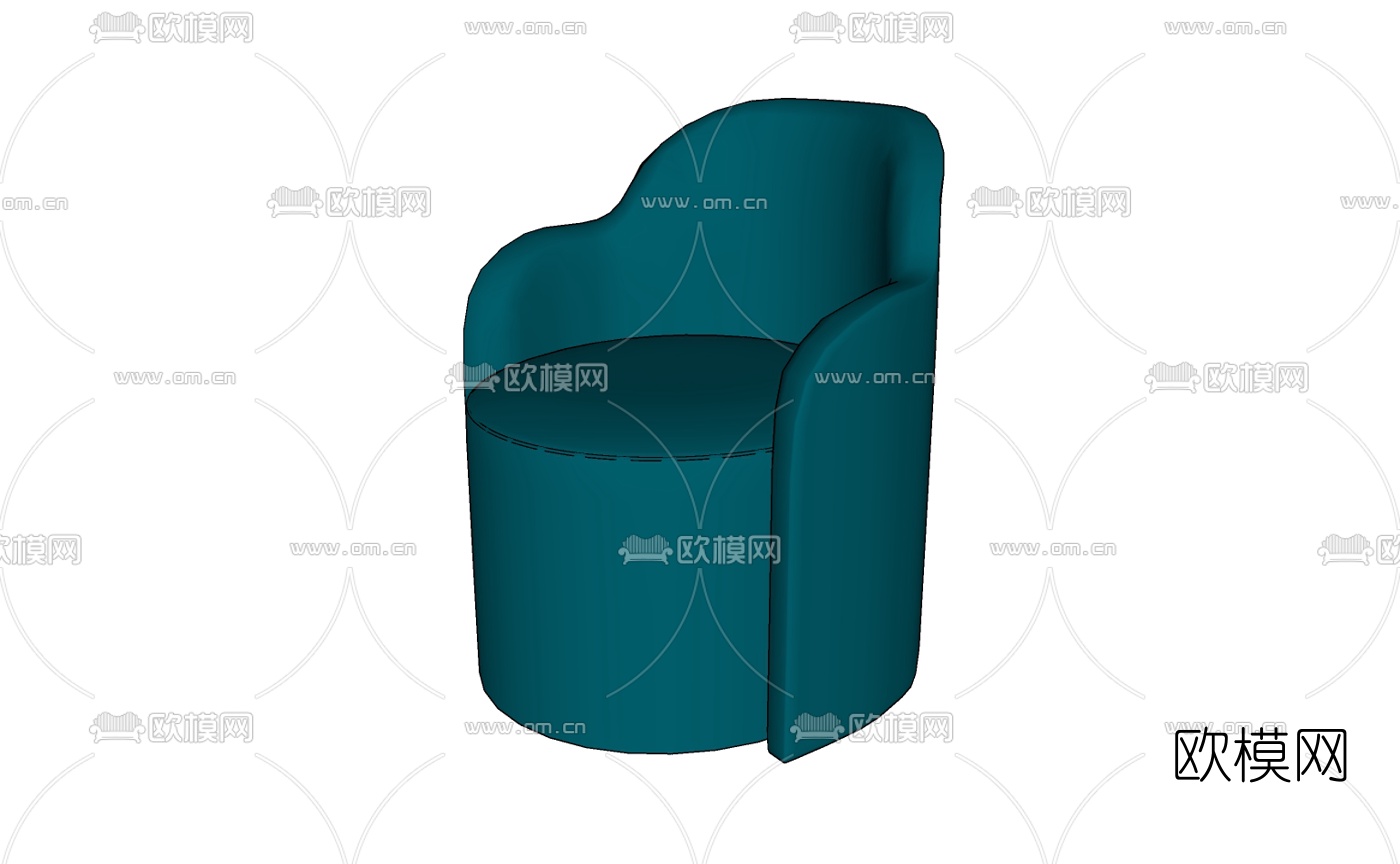 现代布艺单人沙发免费su模型下载