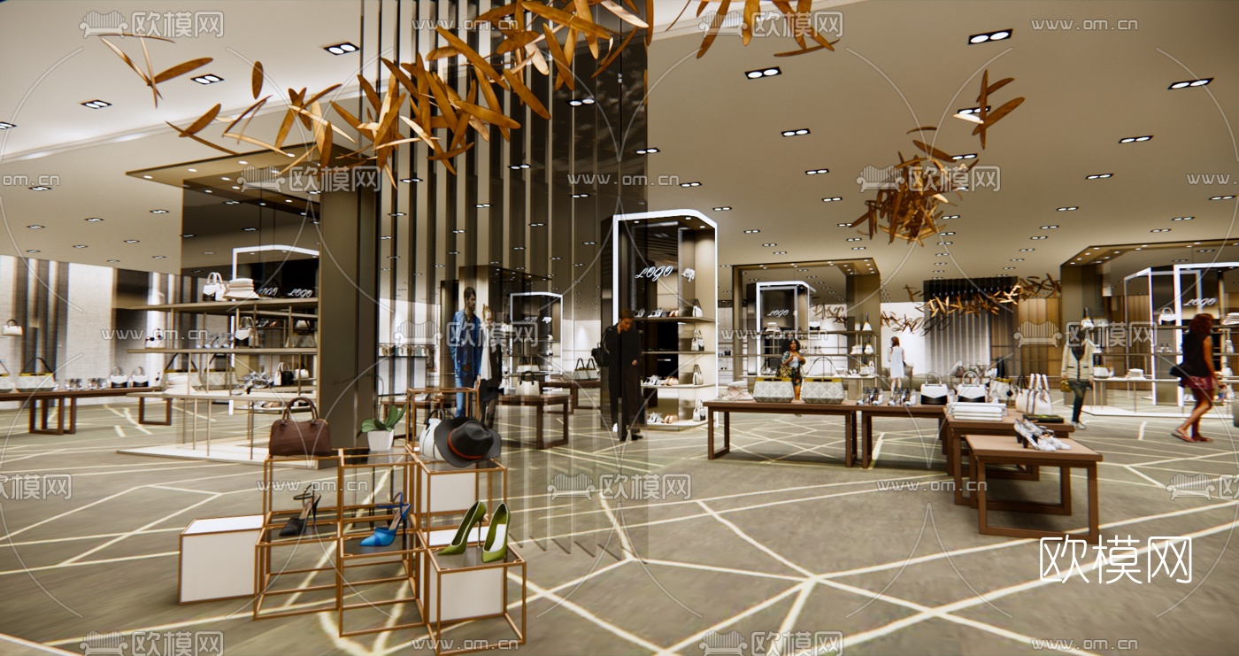 现代商场服饰专卖店su模型