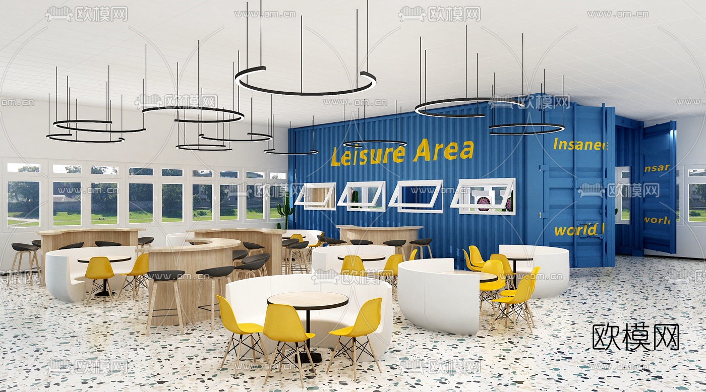 北欧主题餐厅3d模型