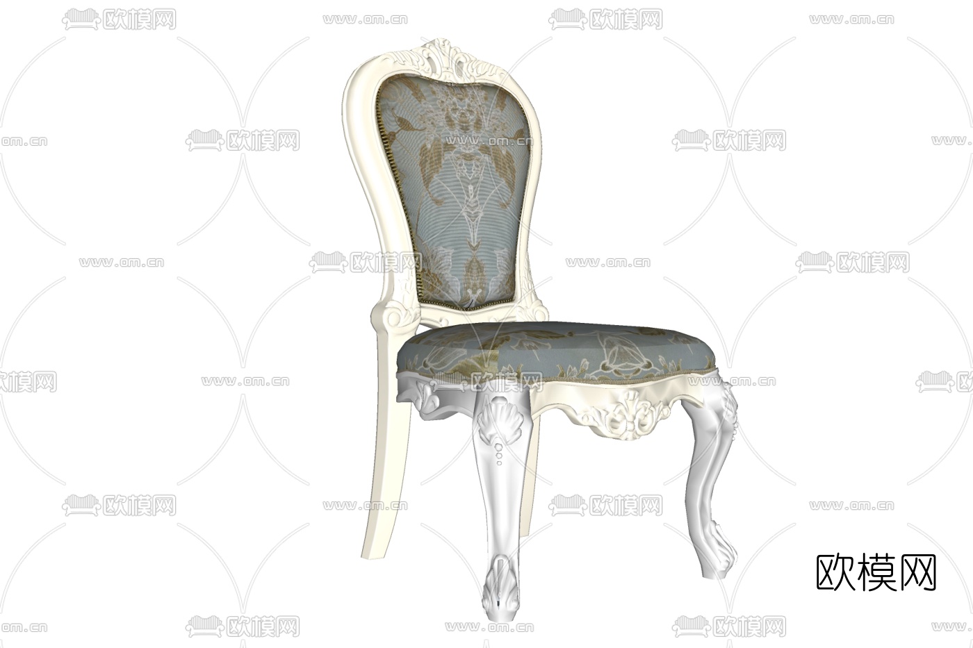 欧式布艺单椅免费su模型下载