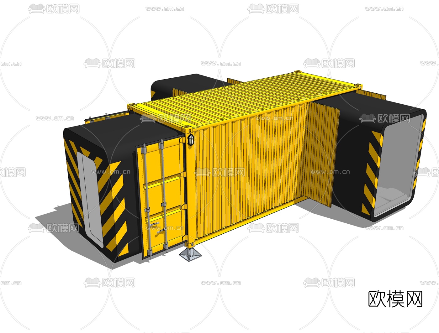 工业风集装箱住宅免费su模型下载
