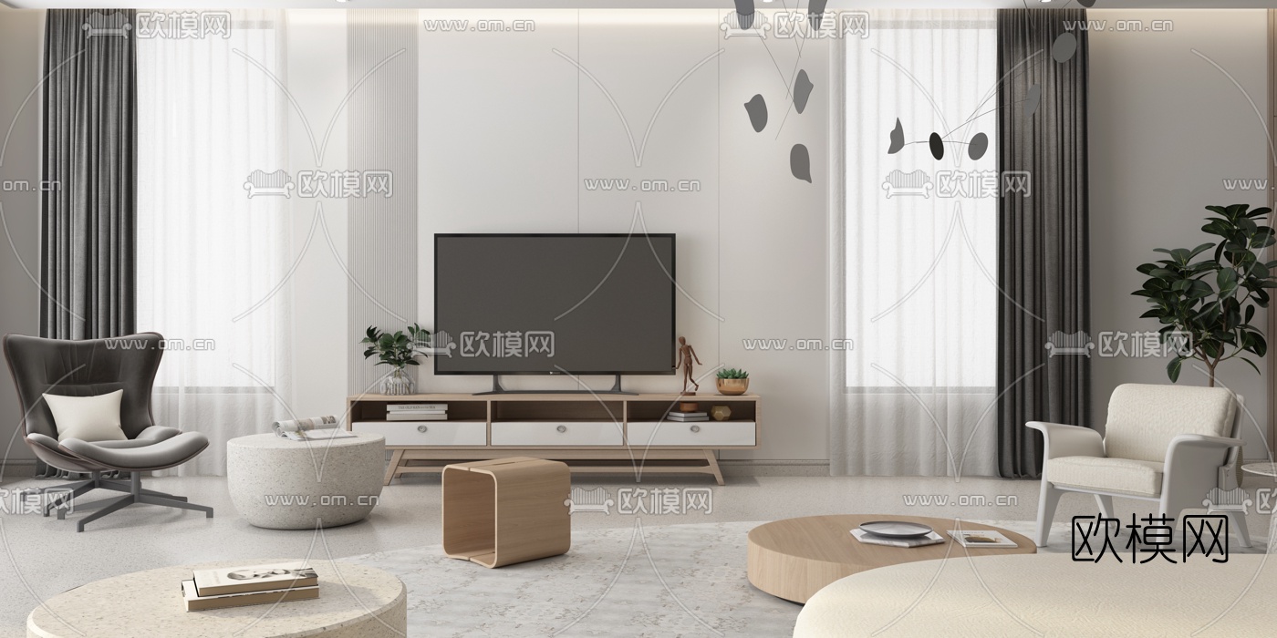 北欧客厅3d模型