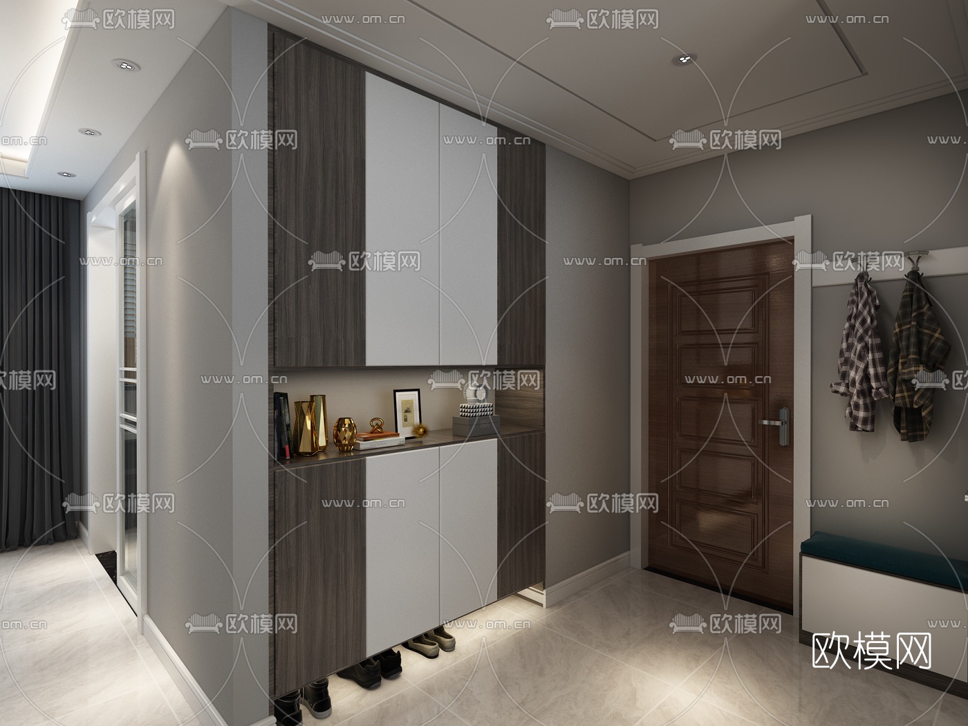 现代客厅餐厅免费3d模型
