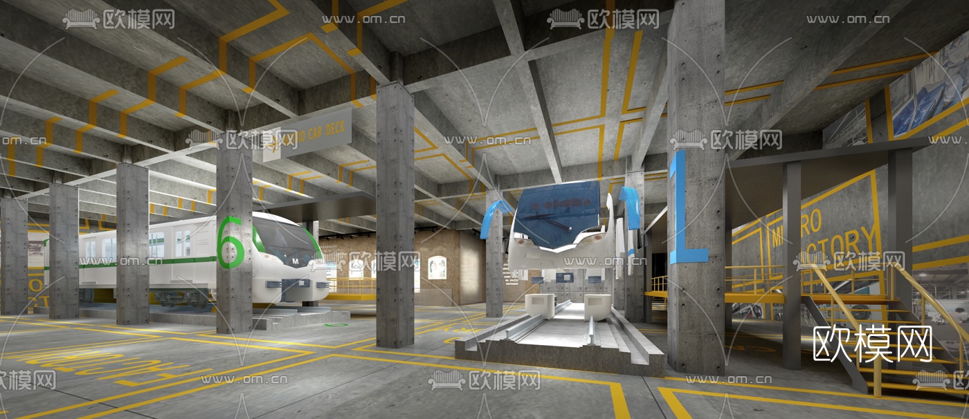 工业风交通科技展厅3d模型