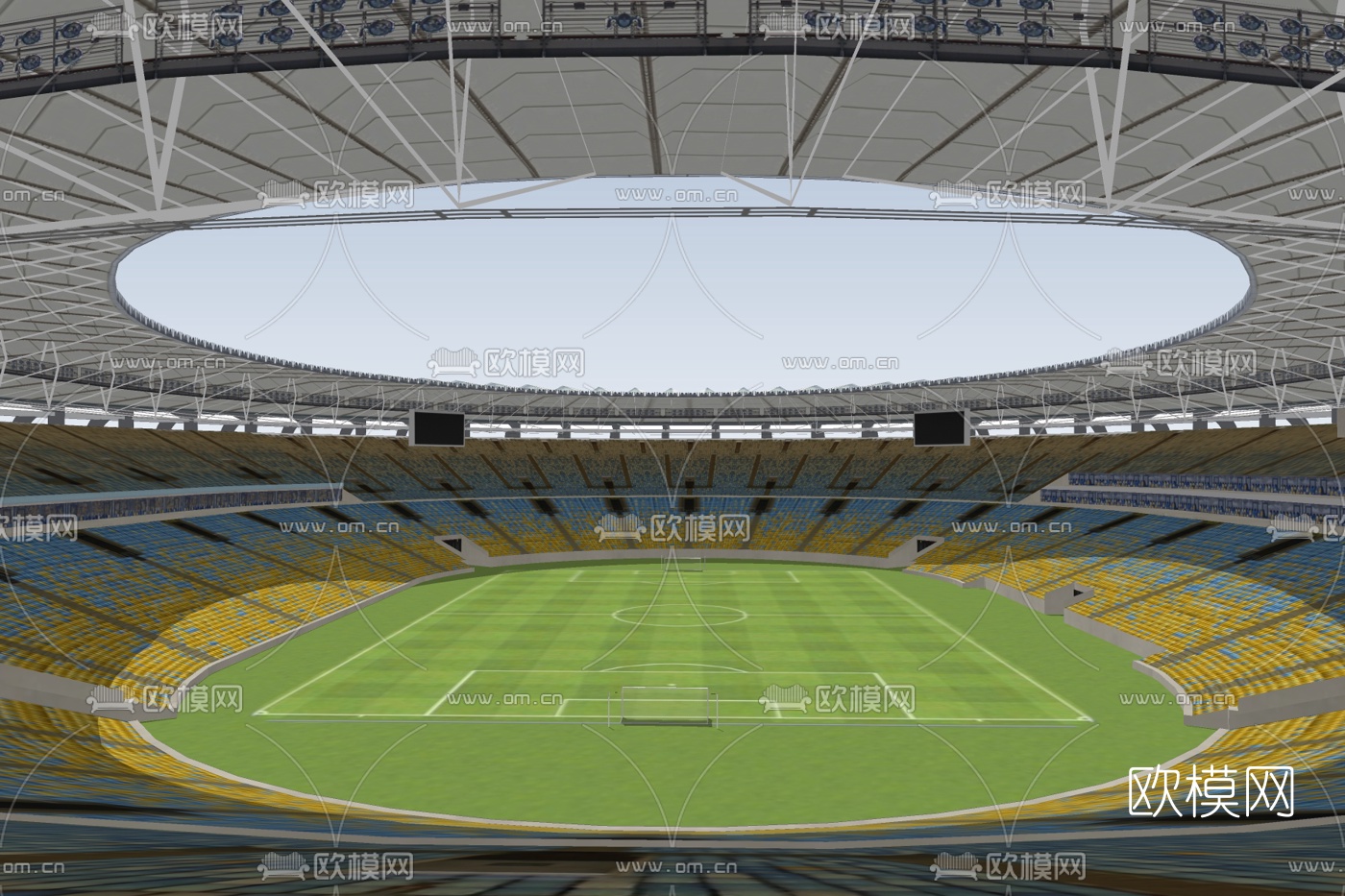 现代体育馆免费su模型下载