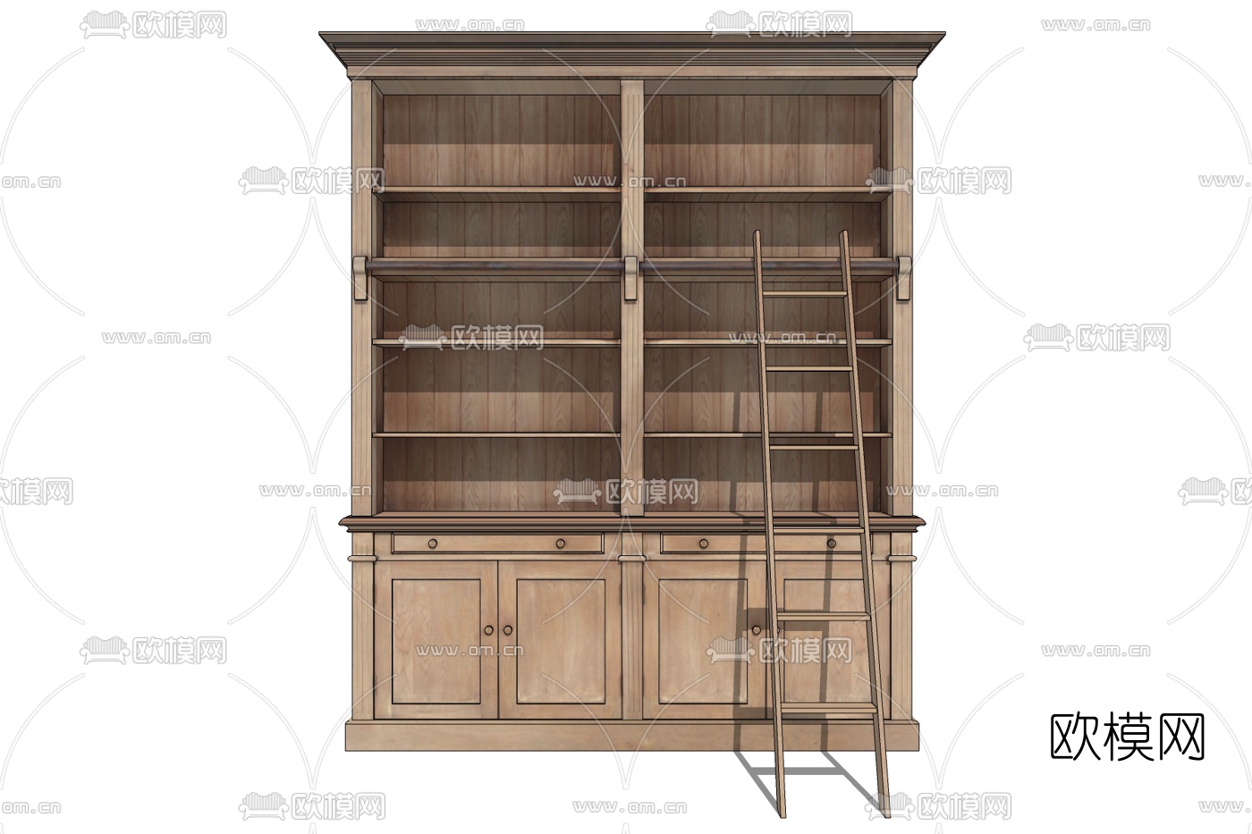 美式书柜免费su模型下载