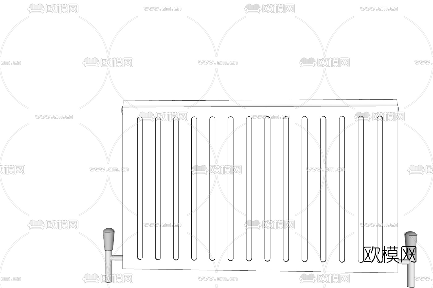 现代暖气片免费su模型下载