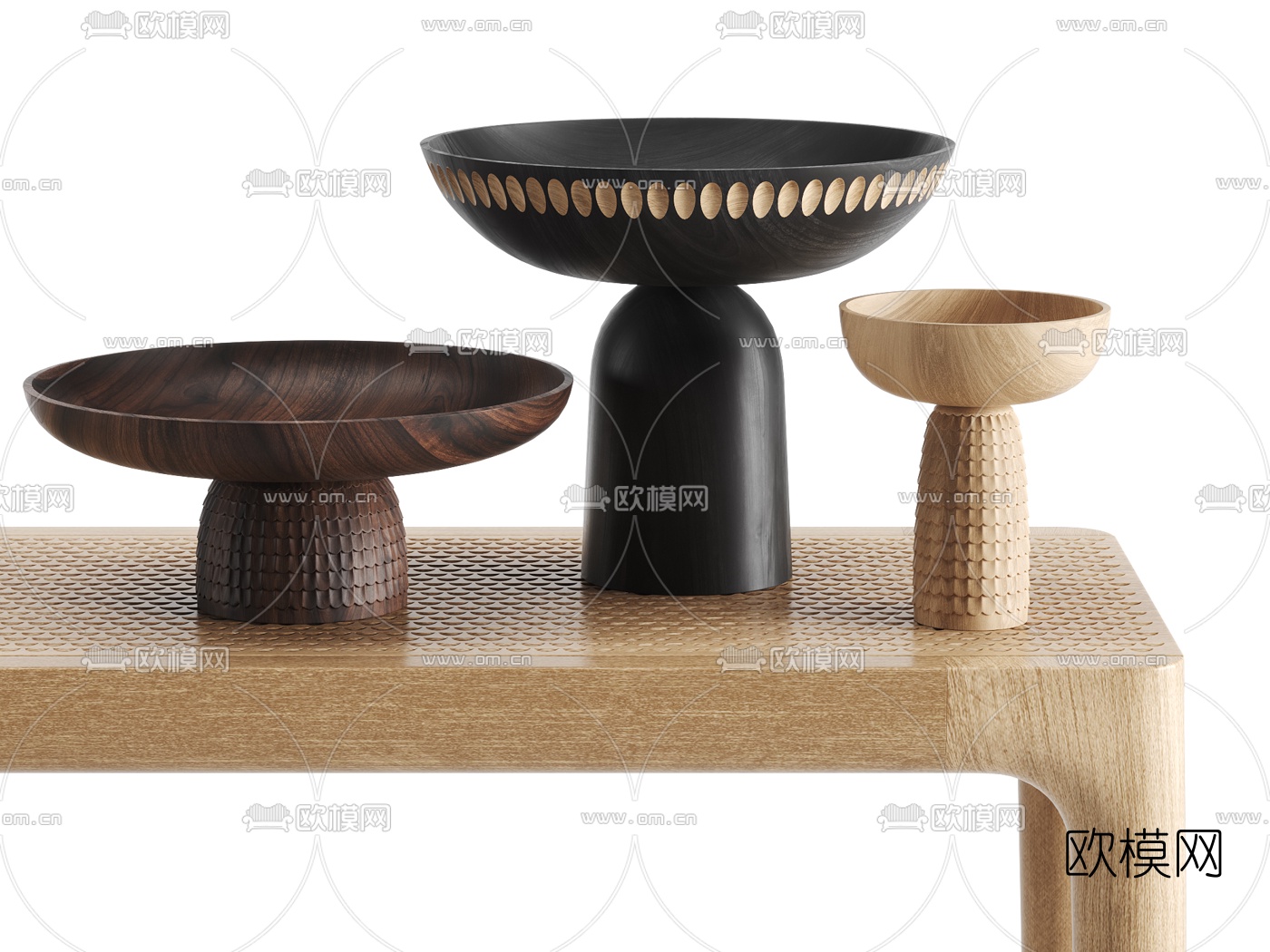 新中式实木器皿3d模型