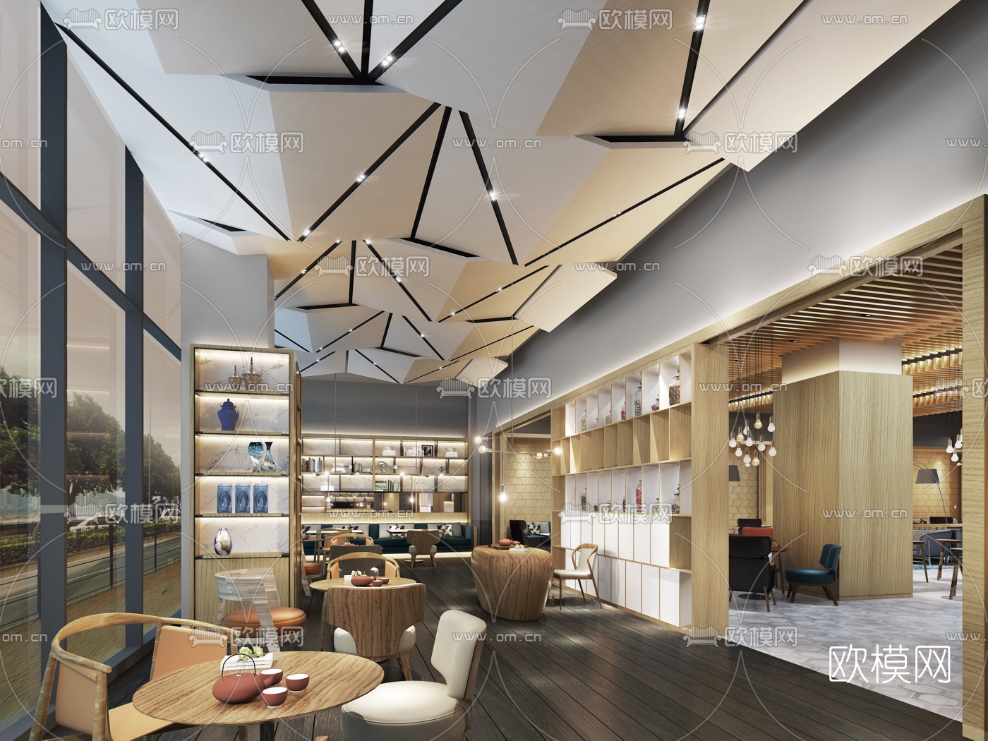现代主题餐厅3d模型