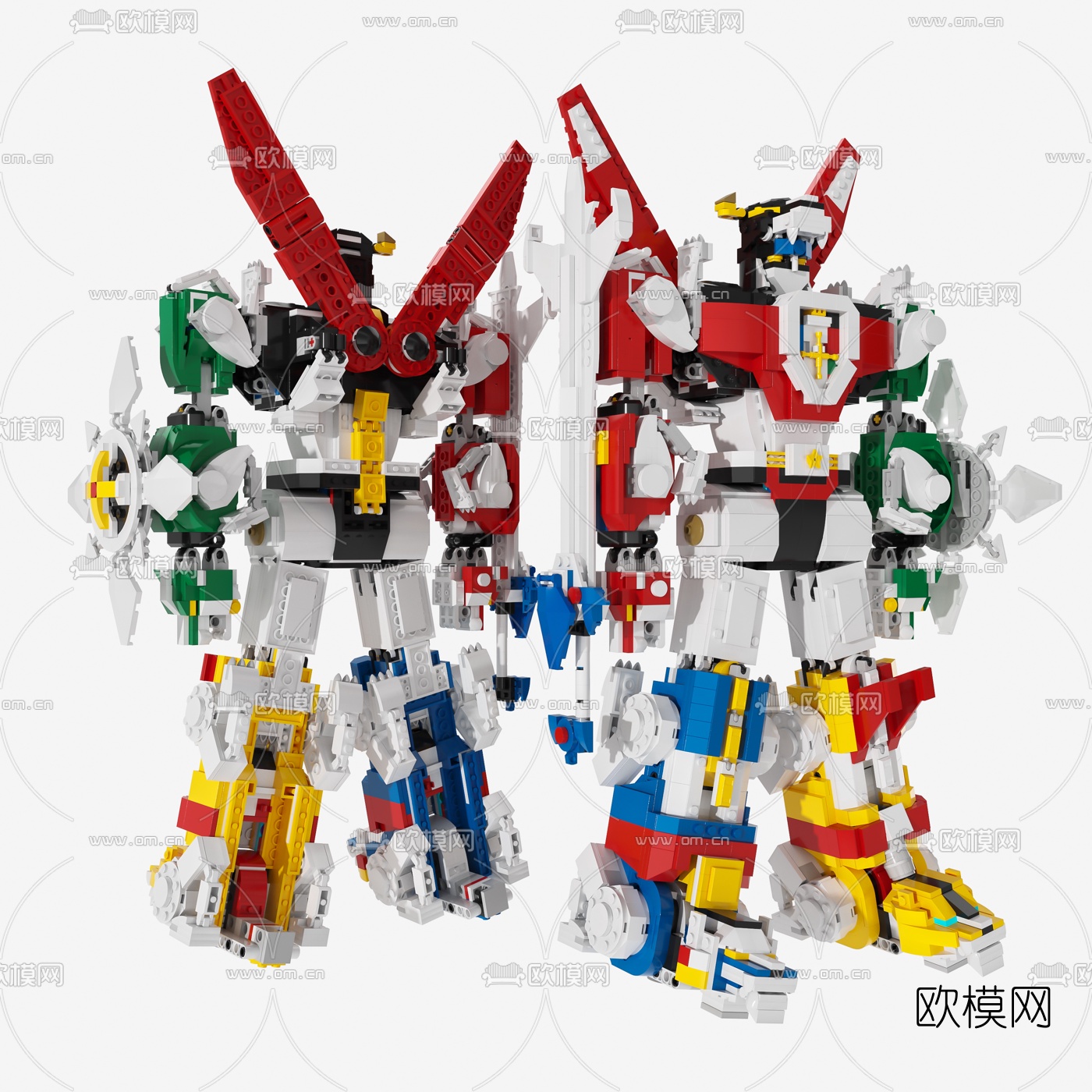 现代乐高变形金刚玩具3d模型下载（渲染图3）