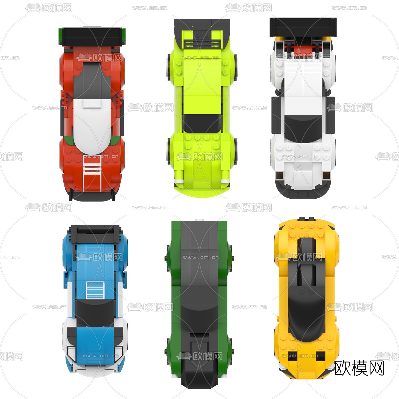 现代乐高汽车玩具组合3d模型下载（渲染图3）