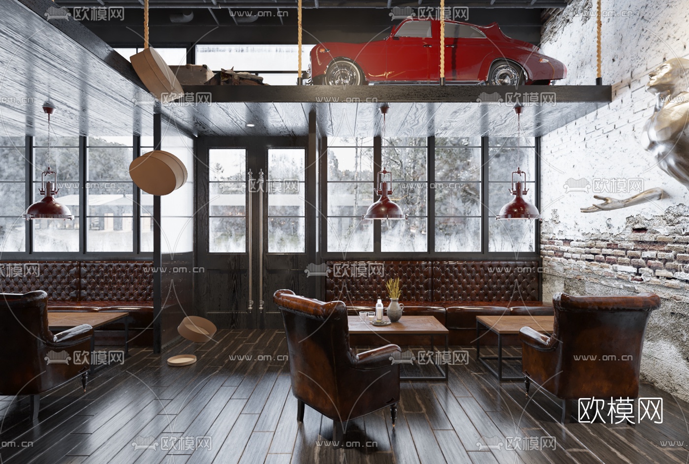 欧式古典酒吧3d模型下载（渲染图2）