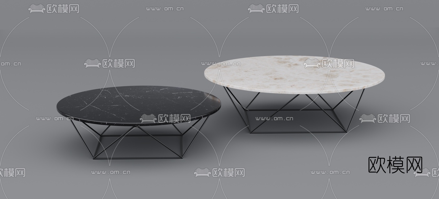 现代大理石茶几免费3d模型