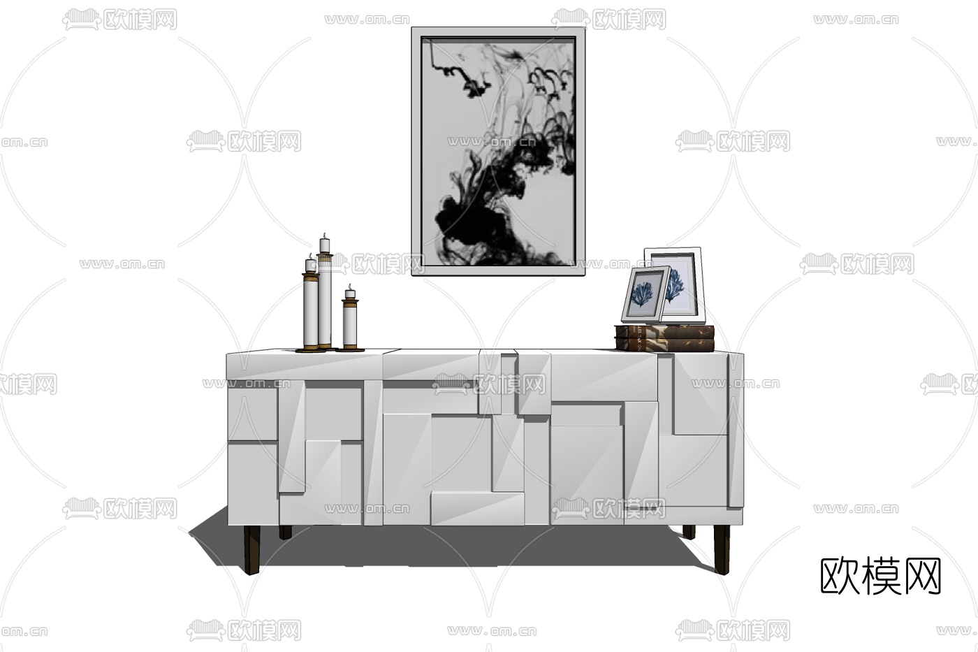 现代边柜免费su模型下载