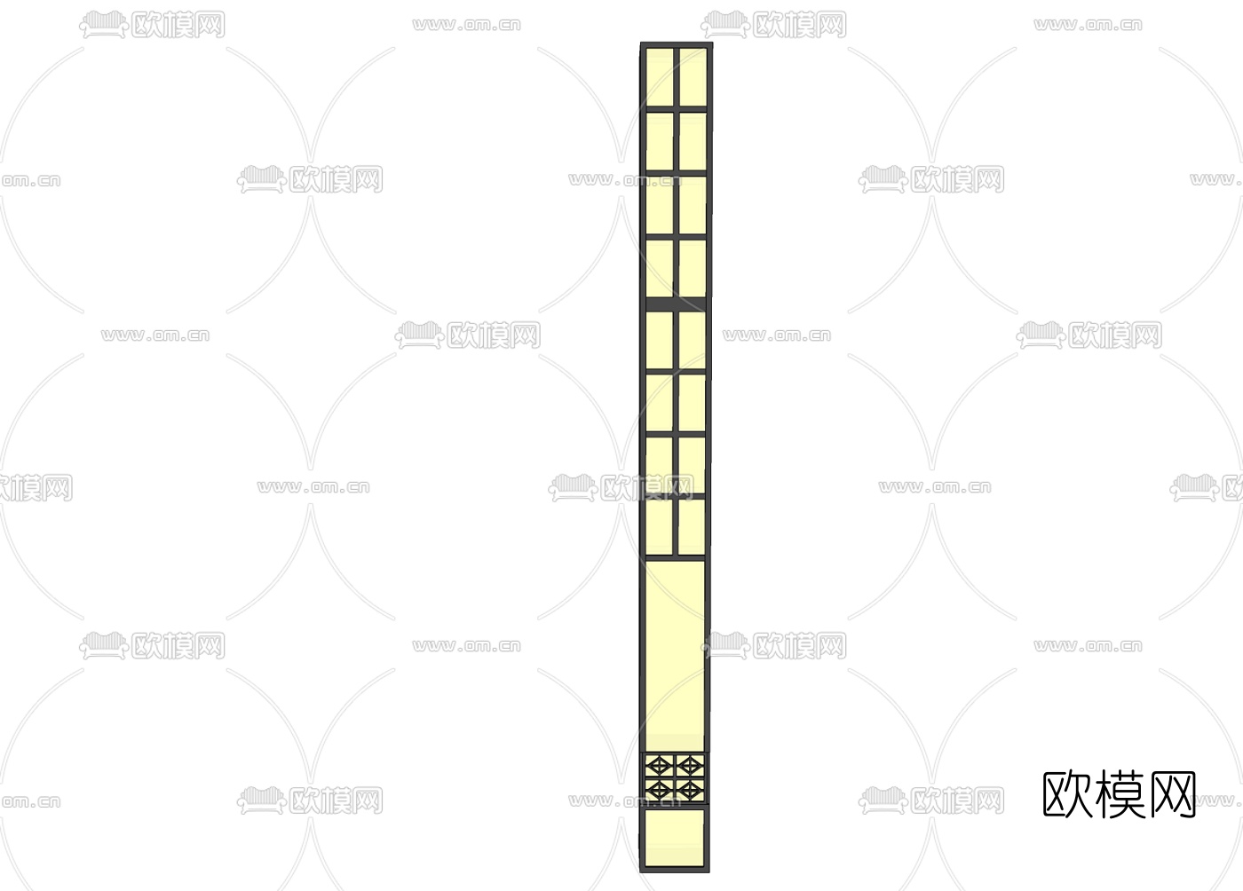 新中式景观灯免费su模型下载