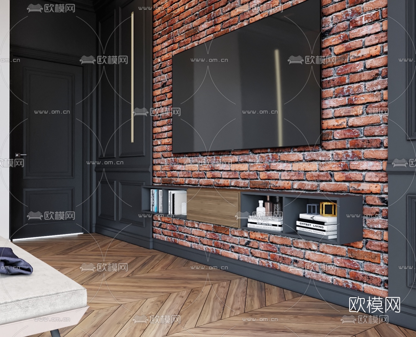 工业风卧室主人房3d模型下载（渲染图6）