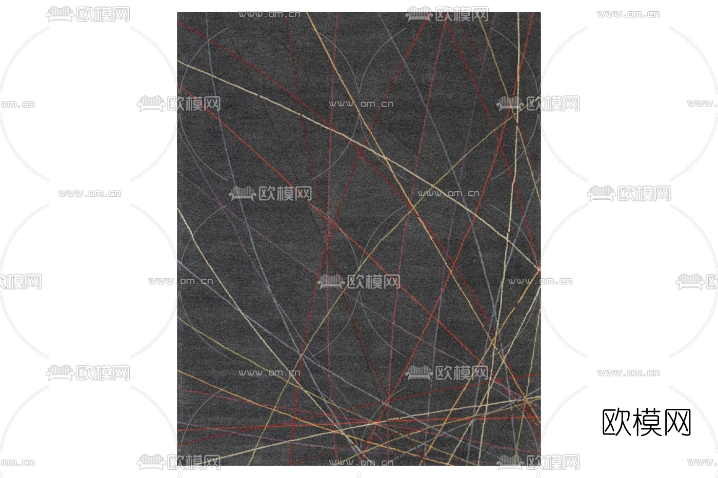 现代布艺地毯免费su模型下载