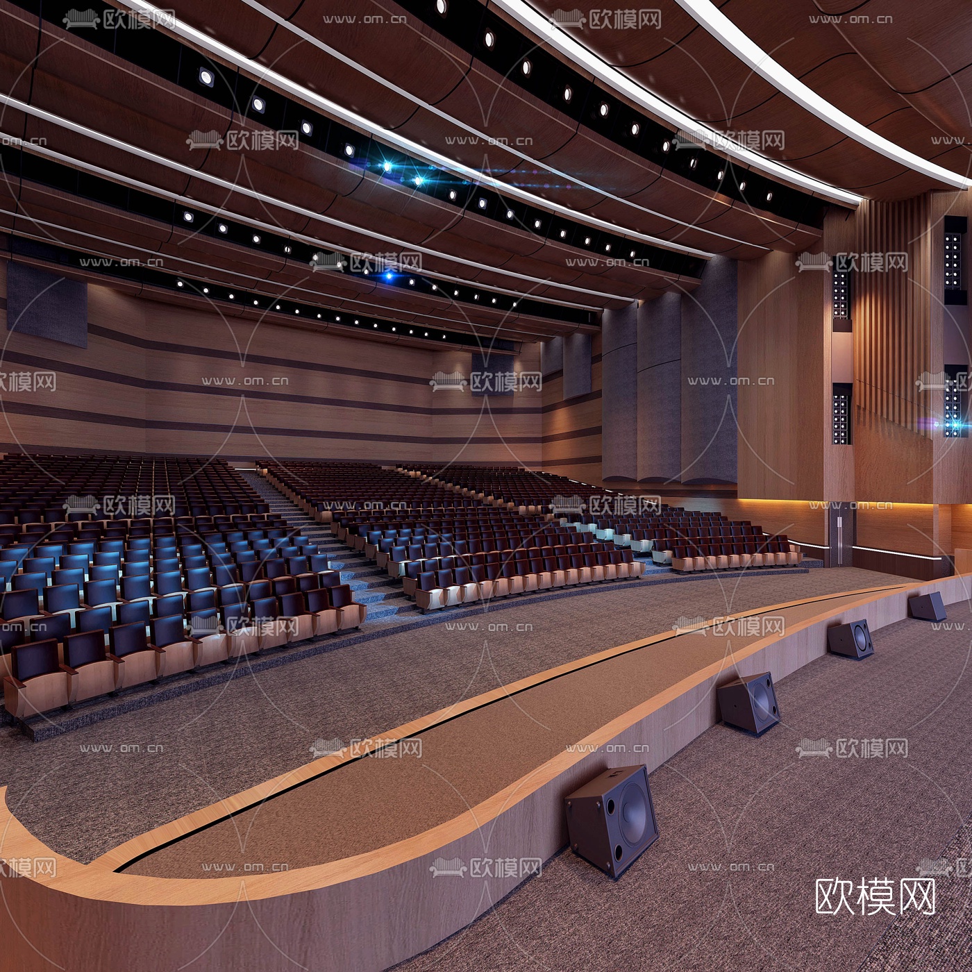 现代剧院演艺厅舞台3d模型
