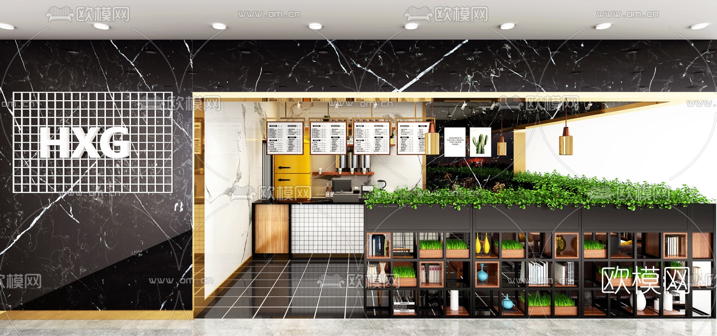 北欧奶茶店3d模型下载（渲染图1）