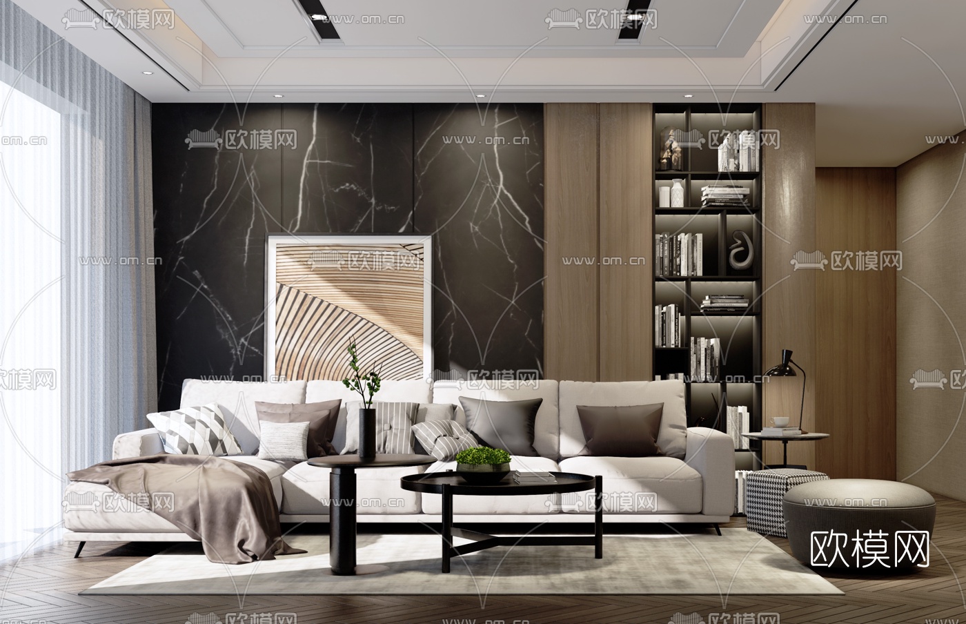 现代客厅su模型