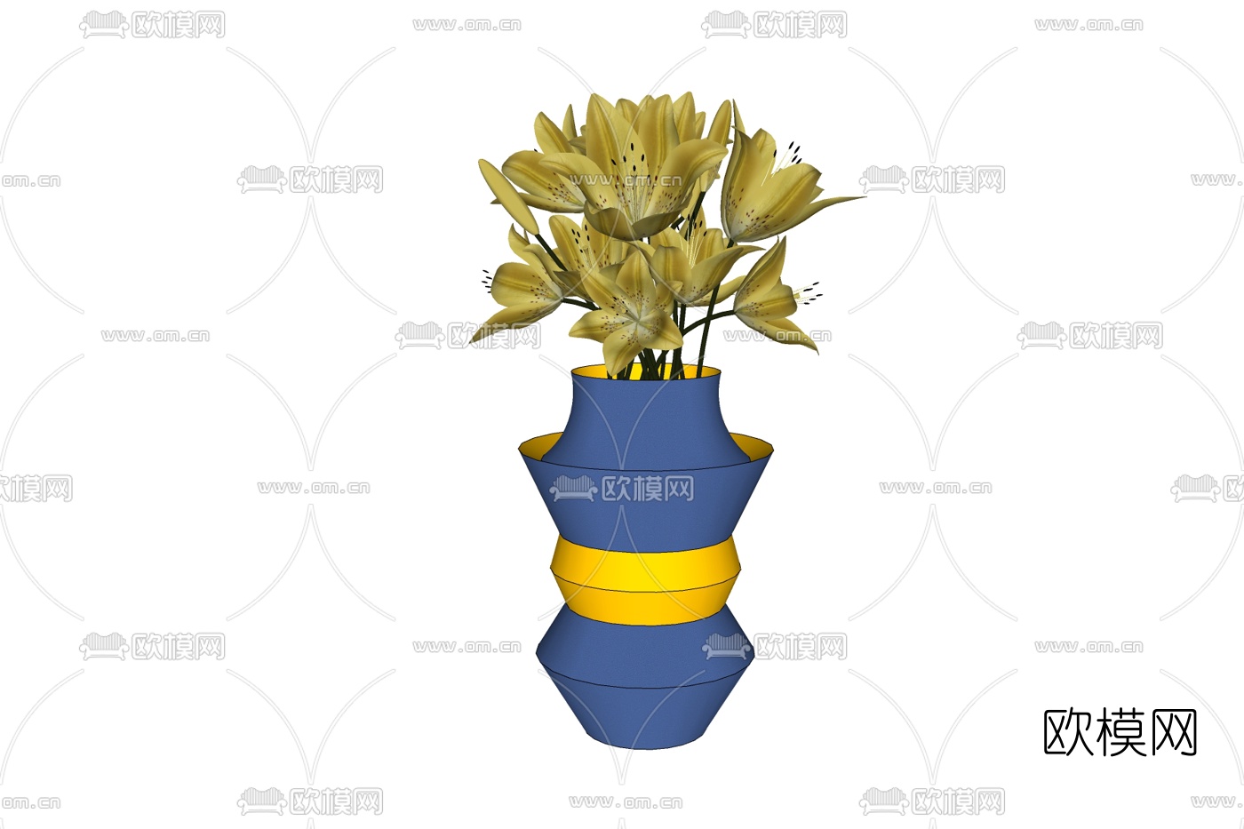 现代花瓶花卉免费su模型