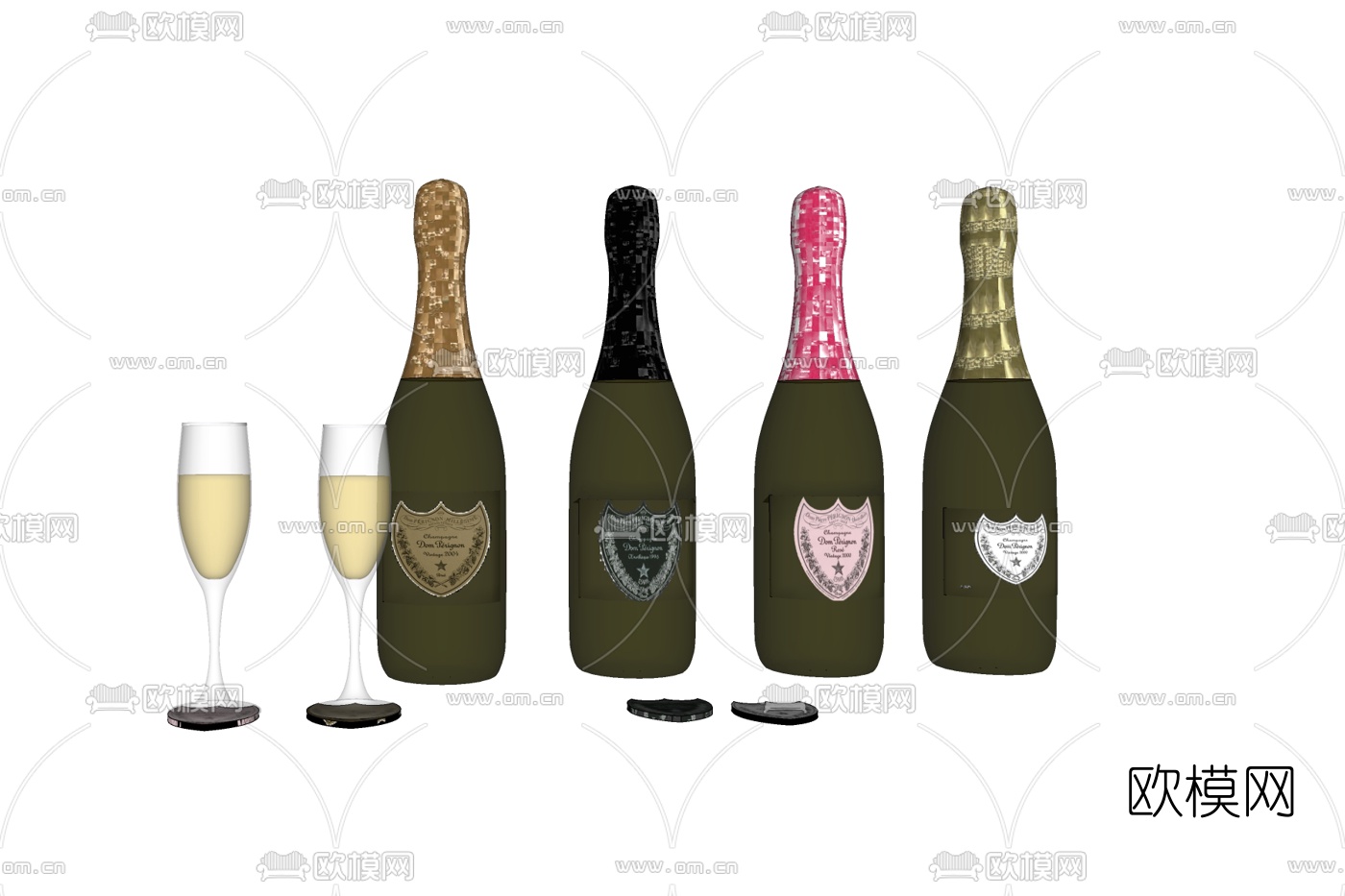 现代鸡尾酒酒杯免费su模型下载