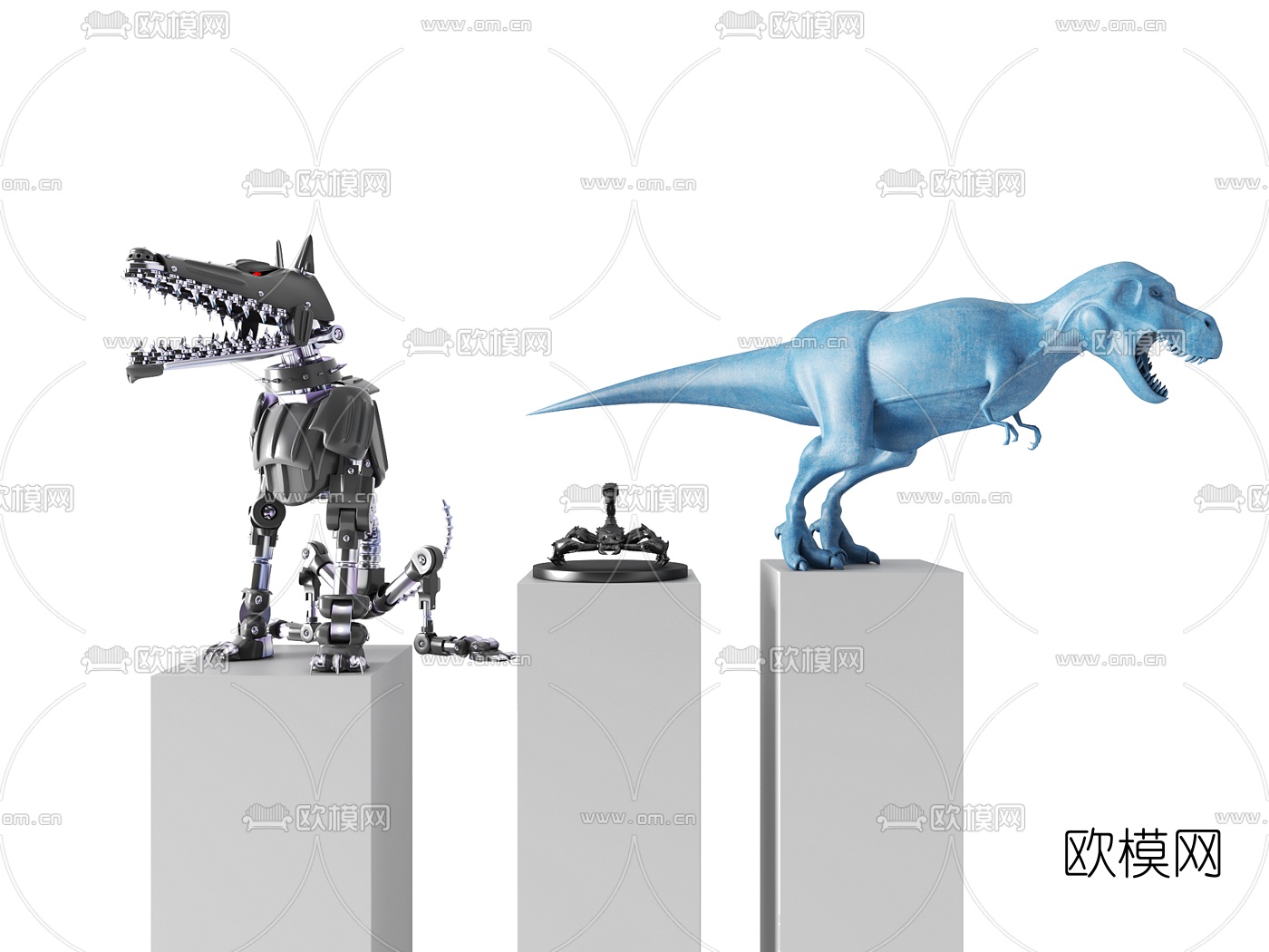 现代恐龙玩具摆件3d模型