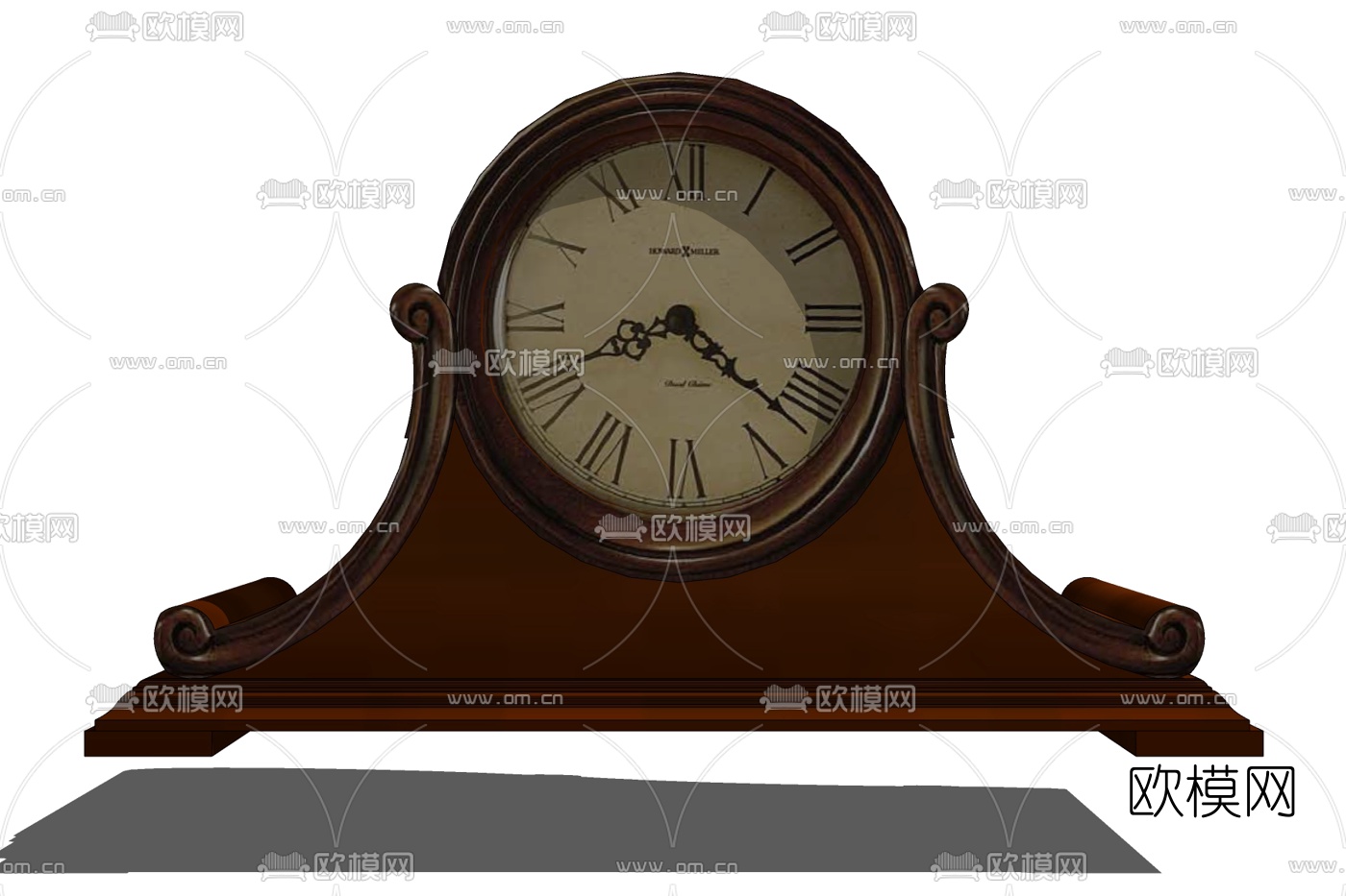 欧式实木落地钟表免费su模型下载