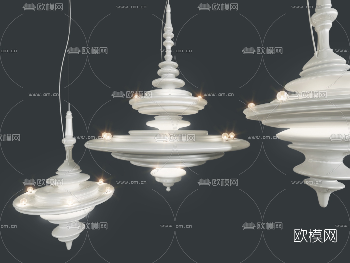 现代龙卷风艺术吊灯3d模型