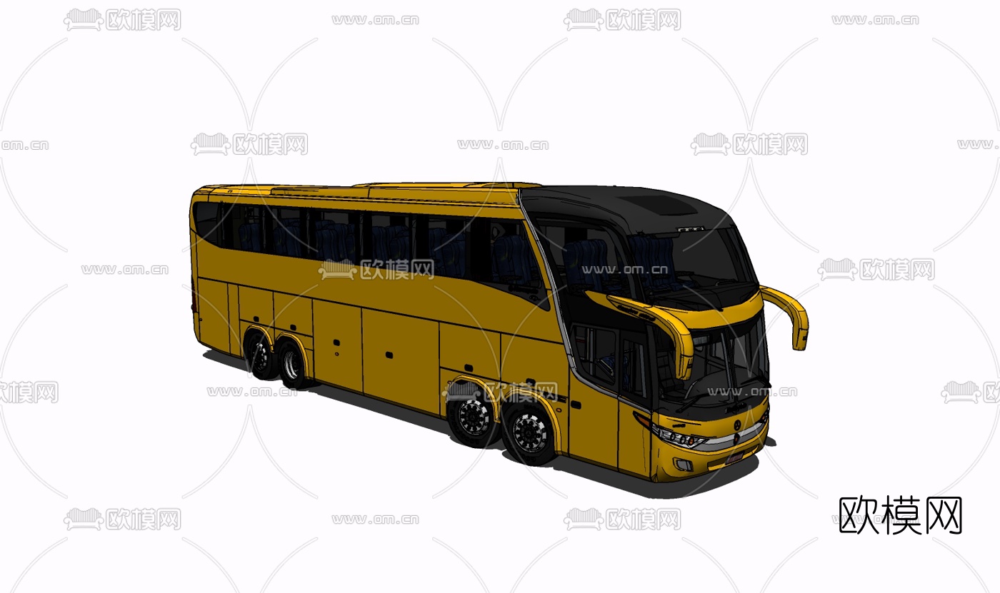 现代大巴车免费su模型下载