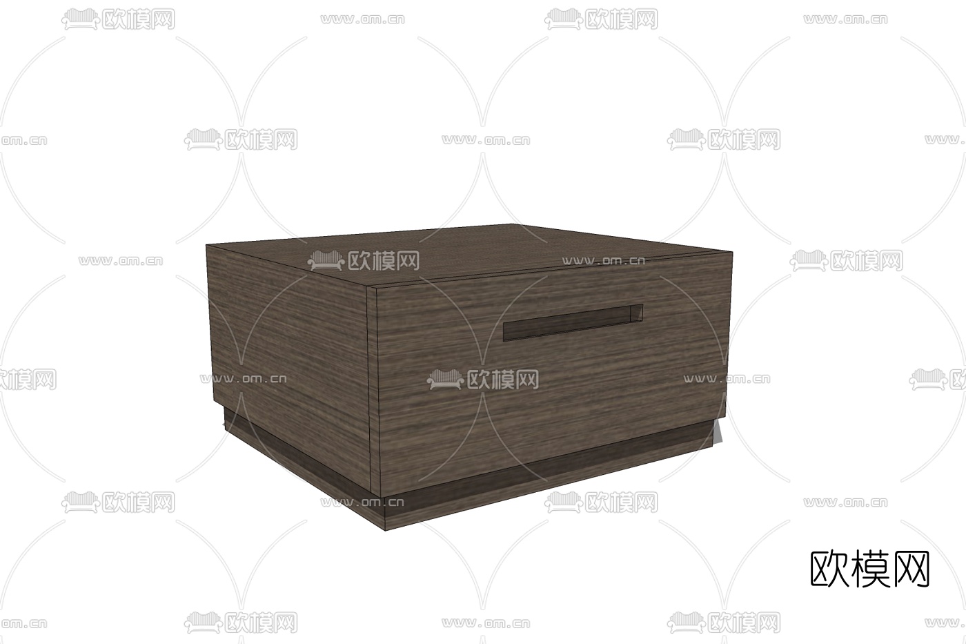 现代实木床头柜免费su模型下载