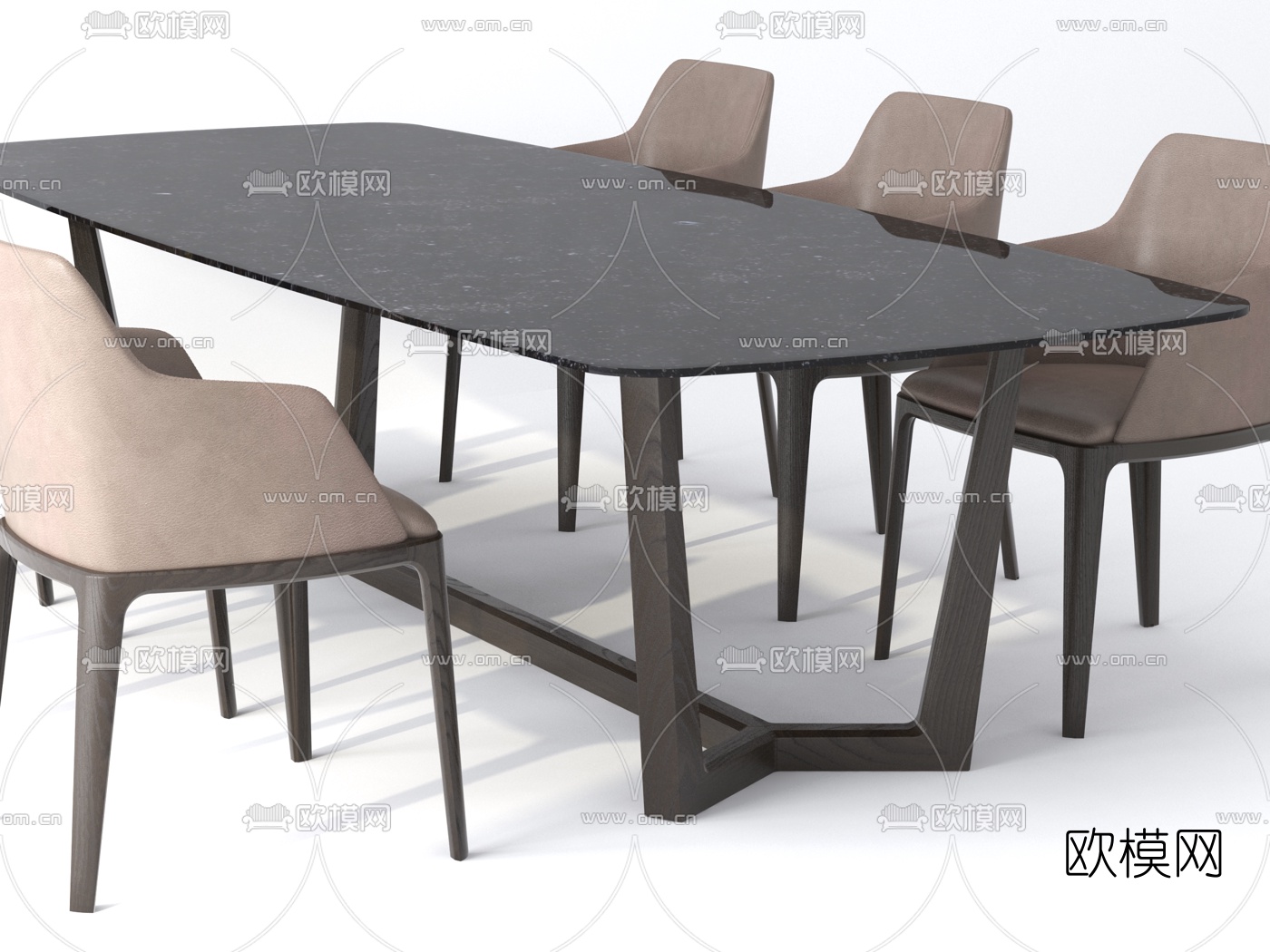 意大利Concorde 现代简约餐桌椅3d模型