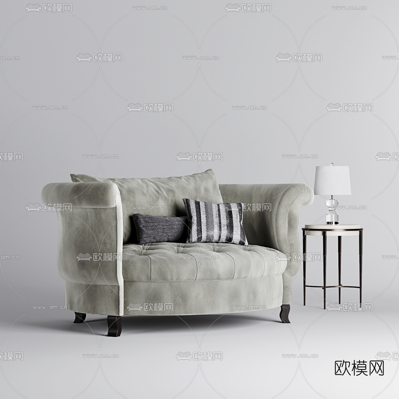 美式单人沙发3d模型