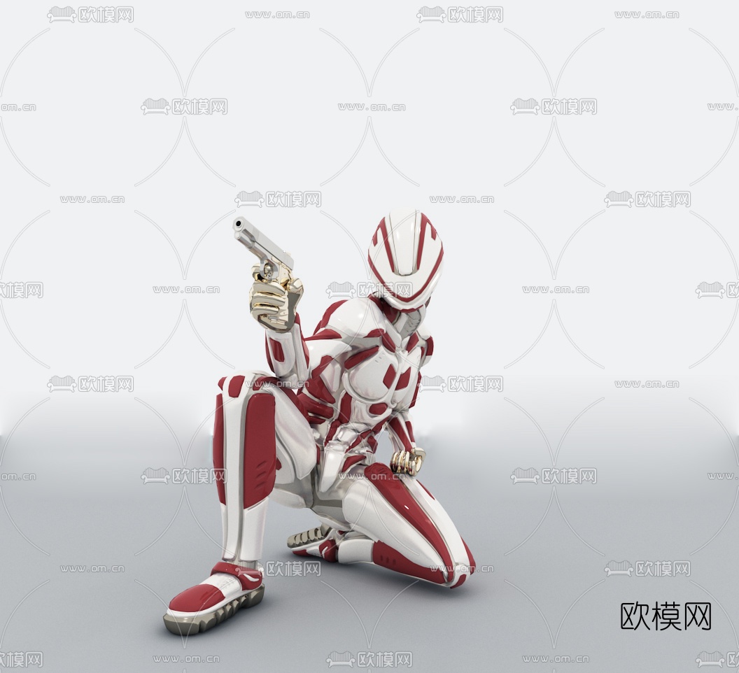 现代游戏角色战士3d模型
