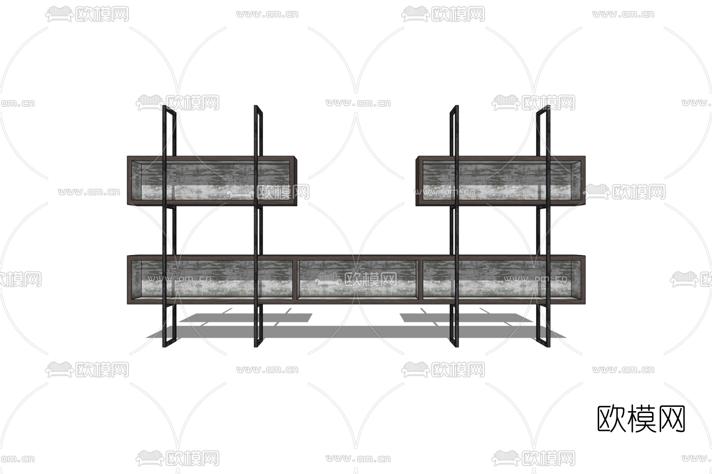 工业风装饰柜免费su模型下载